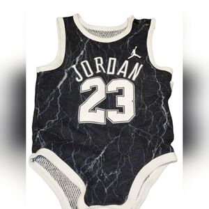 Jordan Marble Infant Bodysuit Black and White